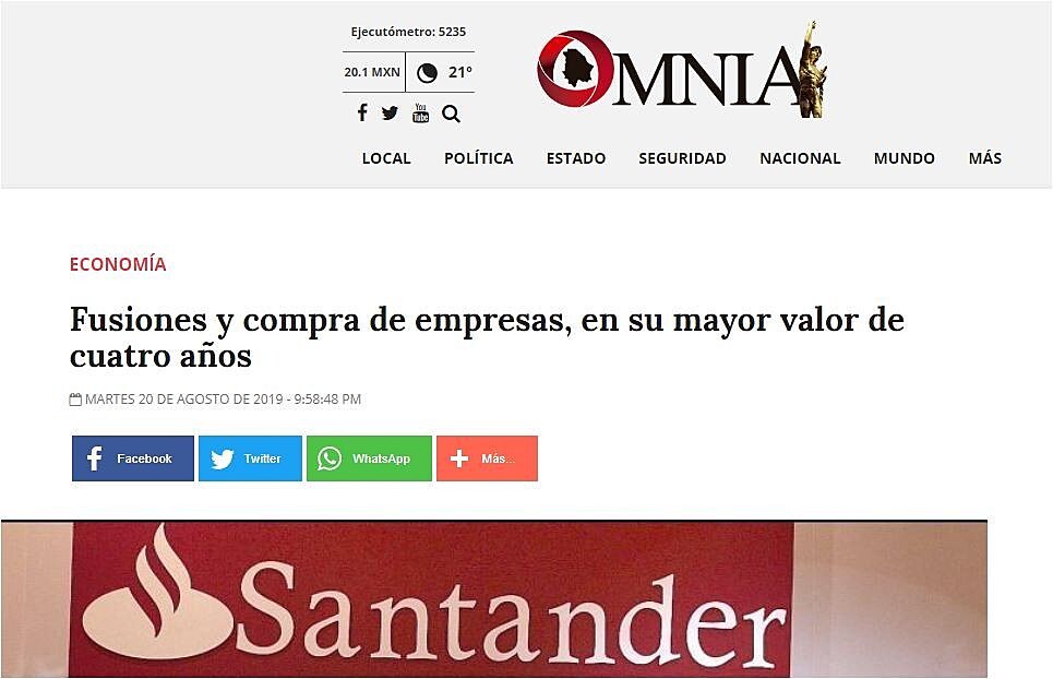 Fusiones y compra de empresas, en su mayor valor de cuatro aos